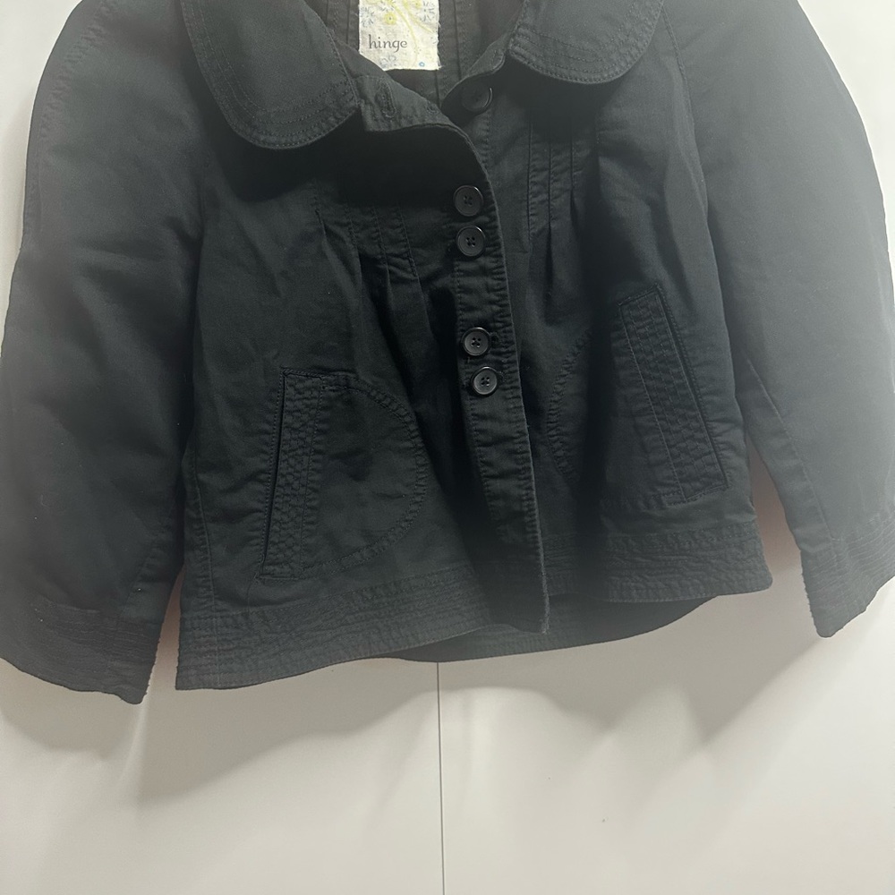 Hinge Black Button-Up Cropped Jacket - image 2